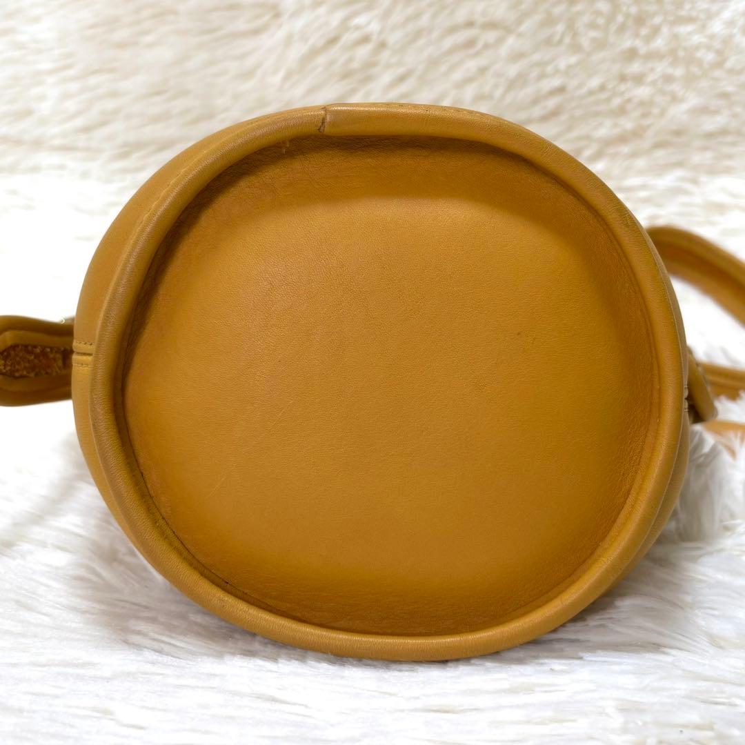 【美品】オールドコーチ　ショルダーバッグ　イエロー　レザー　9019　希少カラー