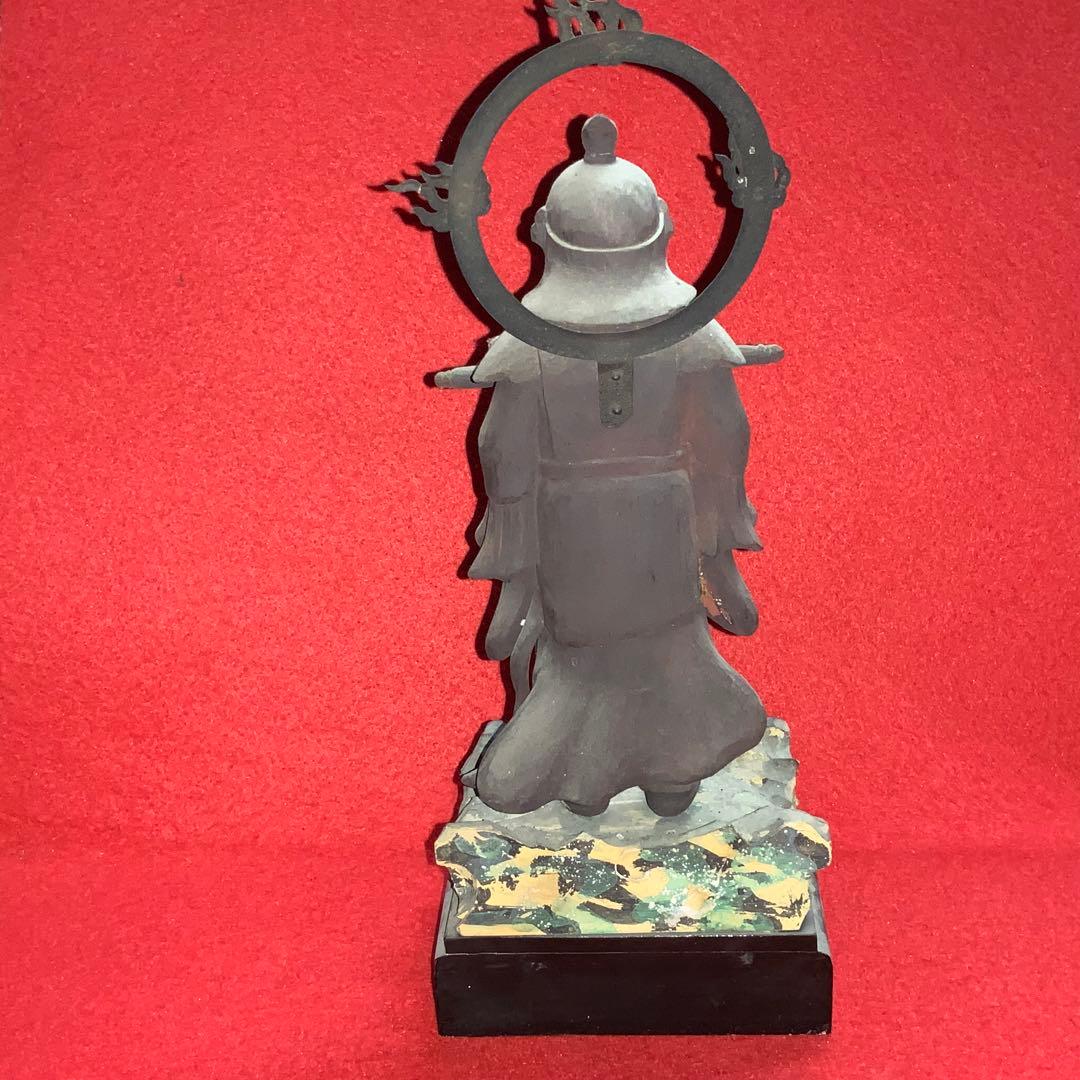 2326時代不明古い仏像⬛️韋駄天/勝負運⬛️木像木造置物御守お守り