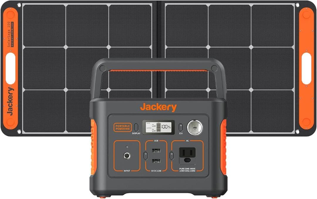 新品 Jackery 400 ポータブル電源 ソーラーパネル100 災害 非常用
