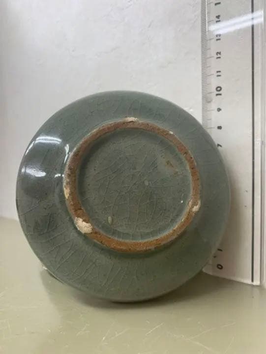 李朝•高麗　鹤紋香合 骨董　古美術　唐物　コレクション　アンティーク　江戸 青磁