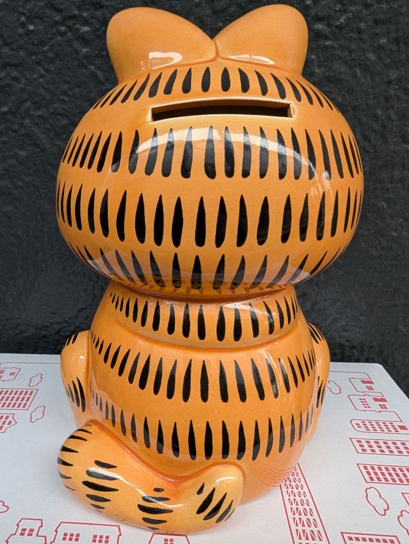 【お願いガーフィー陶器ヴィンテージ 貯金箱 】1998 新古超美品＋♥オマケ付き