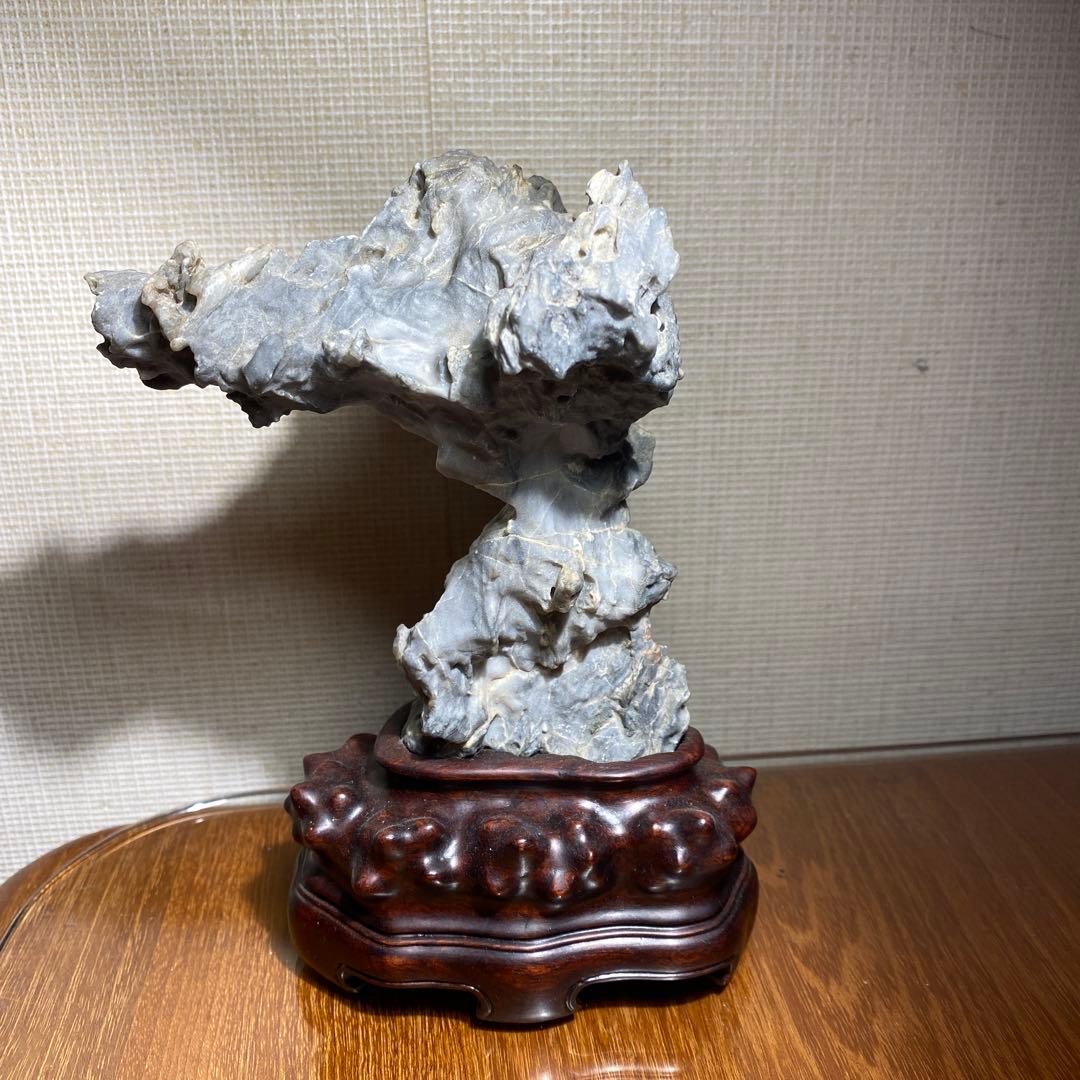 鑑賞石、唐木台付