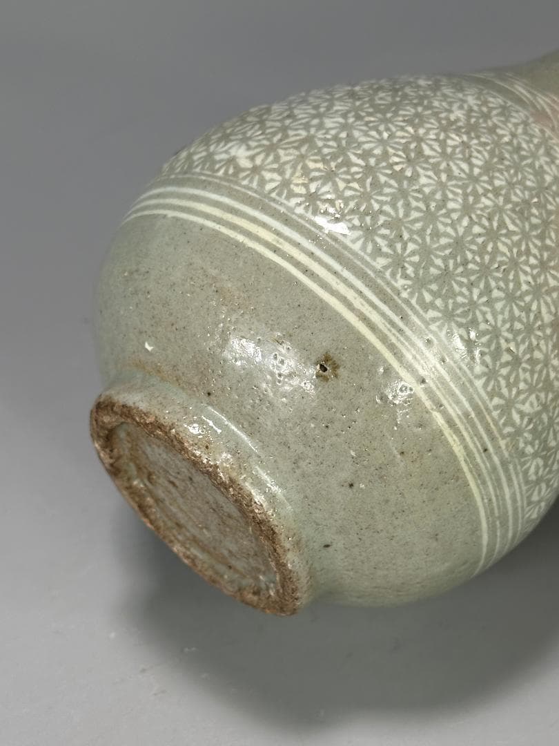 韓国美術　李朝時代　李朝　白象嵌花卉文　粉引　徳利　時代　古物　朝鮮古陶磁