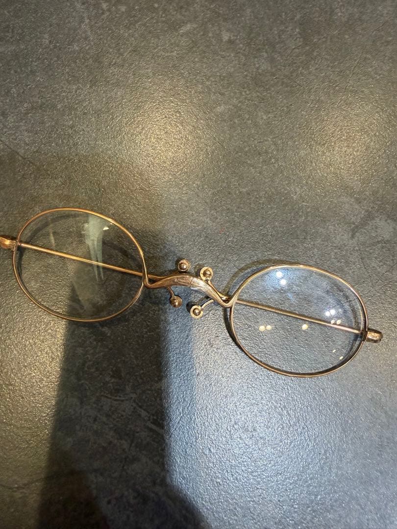 K14 ヴィンテージ 丸型 折畳眼鏡（ケース付）