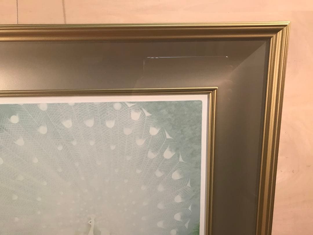 上村淳之「白孔雀」シルクスクリーン　直筆サイン・落款・エディション・作品証明書有