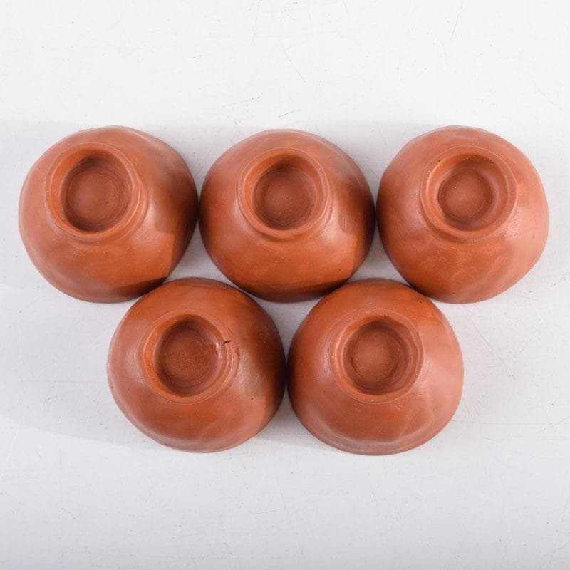 常滑焼　間野弥平作　朱泥　手捻り　小さな茶器揃　共布共箱　V　8964