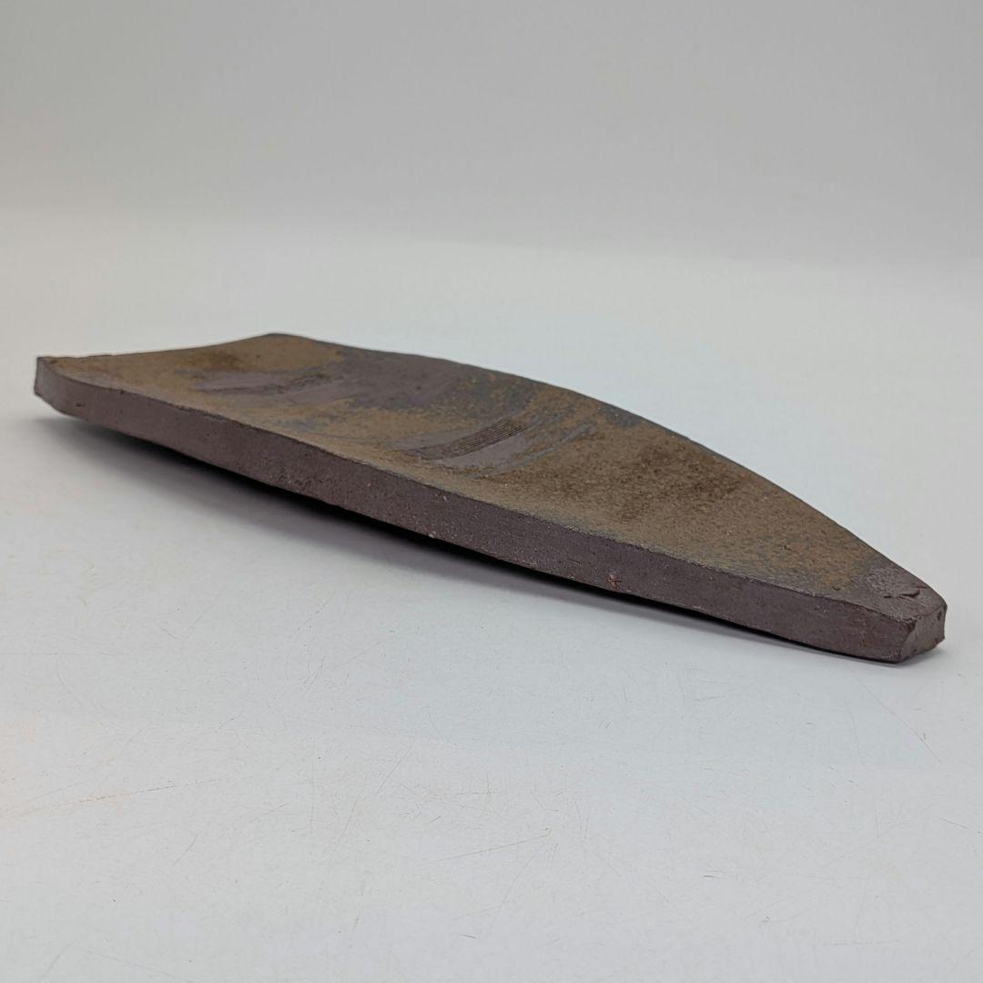 人間国宝 藤原雄 備前焼 皿 合箱栞 長皿 食器 菓子器 菓子皿 在銘 物故作家