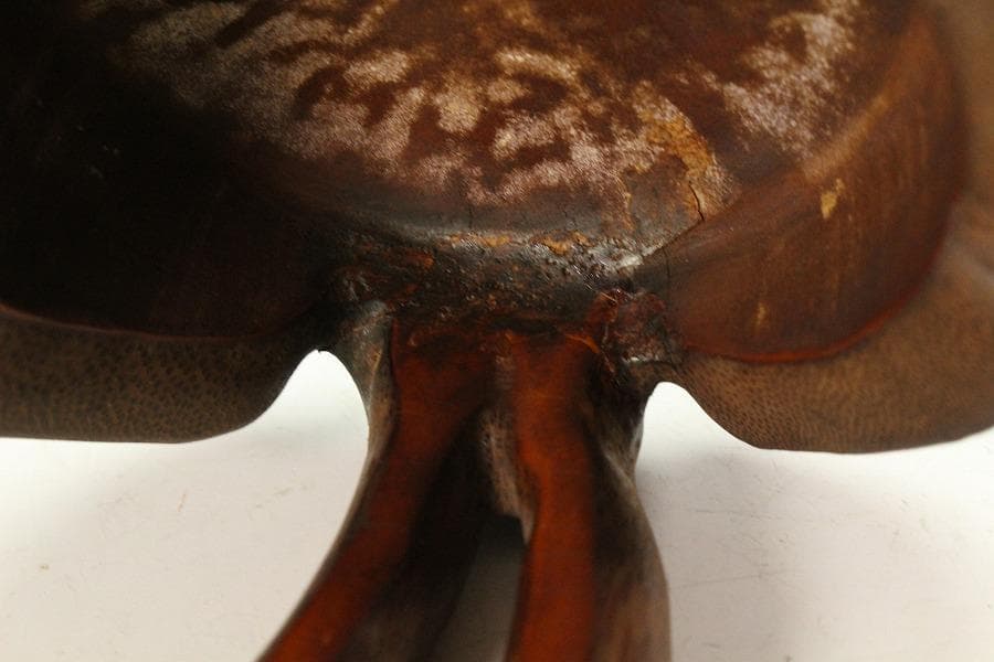 古竹 刻 霊芝 如意 柱掛 飾り(K-A912)