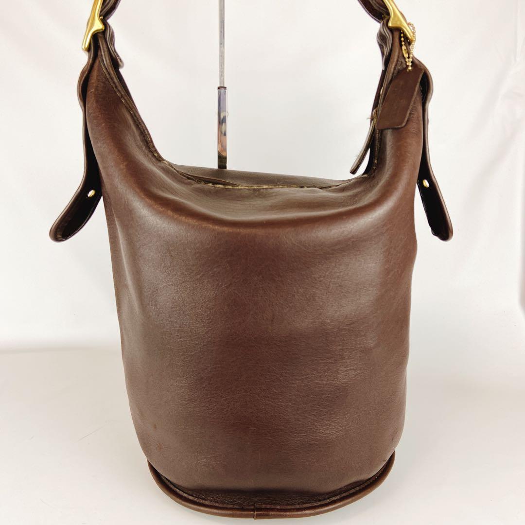 美品 オールドコーチ 9085 バケツバッグ ハーフムーン ショルダー