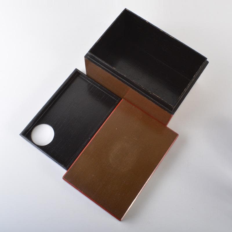 茶道具　漆塗　茶箱　黒楽茶碗　独楽棗など　七点　一式　V　6549