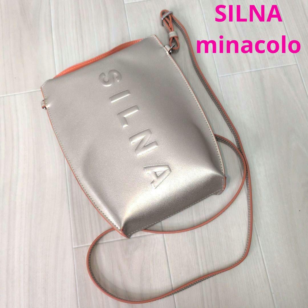 美品　SILNA minacolo　ショルダー マルチケース ゴールド×オレンジ