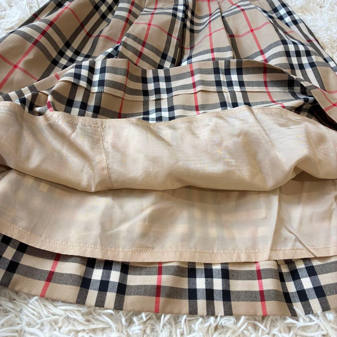 Burberrys ノバチェック柄 プリーツスカート ベージュ ウール