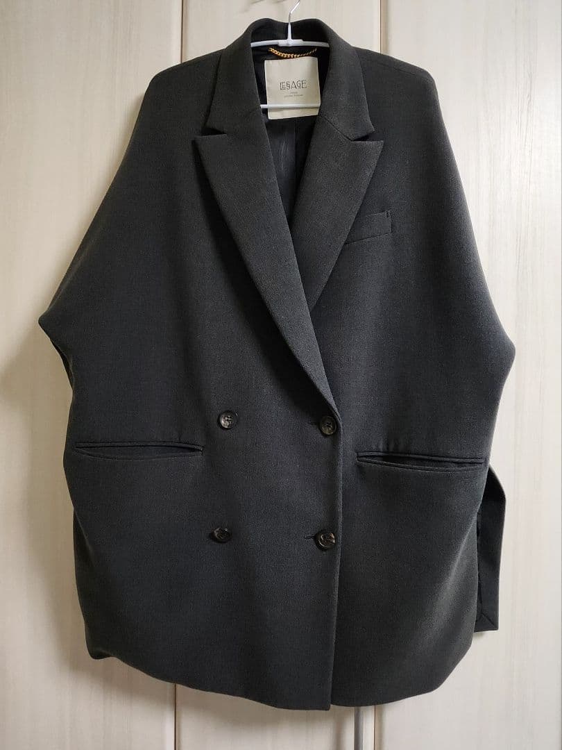 L'ESAGE ダークグレー ダブルブレストジャケット