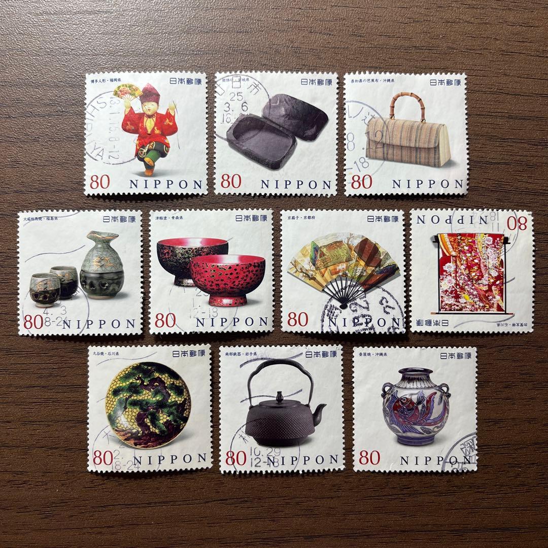 日本の古切手　美しい伝統工芸品 その2　10枚