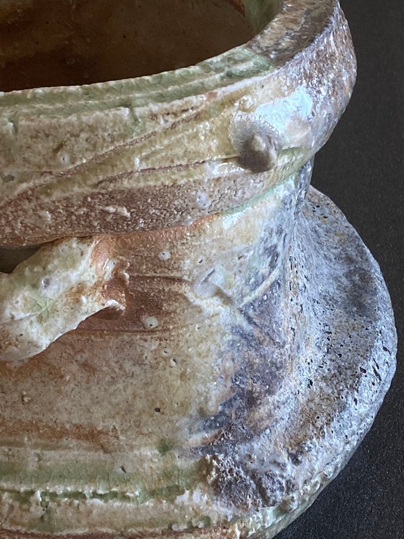 信楽焼 Shigaraki 耳付水指 Water Jar 井村侊生 M03