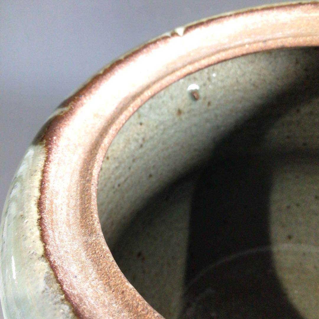 Ｐ４４７　水指　『唐津焼』『内山仙鶴造』『耳付水指』　共箱　茶道具