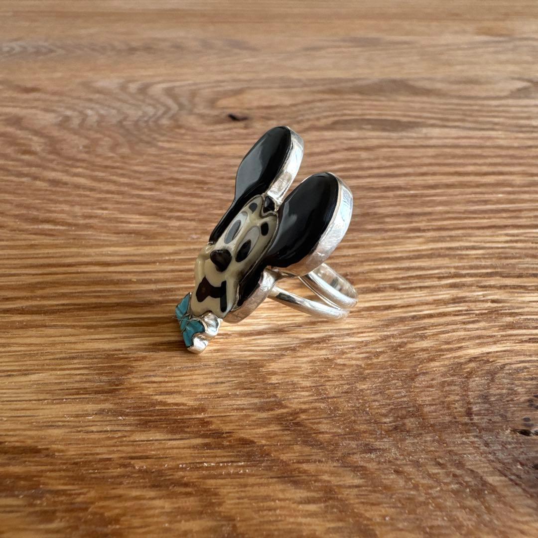 インディアンジュエリー ズニ族 ミッキー リング