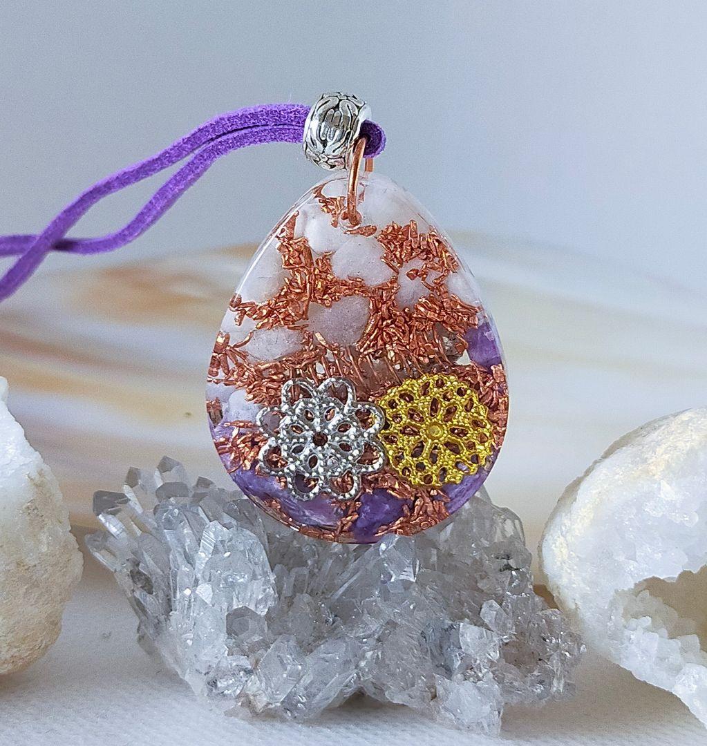 P514 オルゴナイト　天然石　パワーストーン　ネックレス　ペンダント