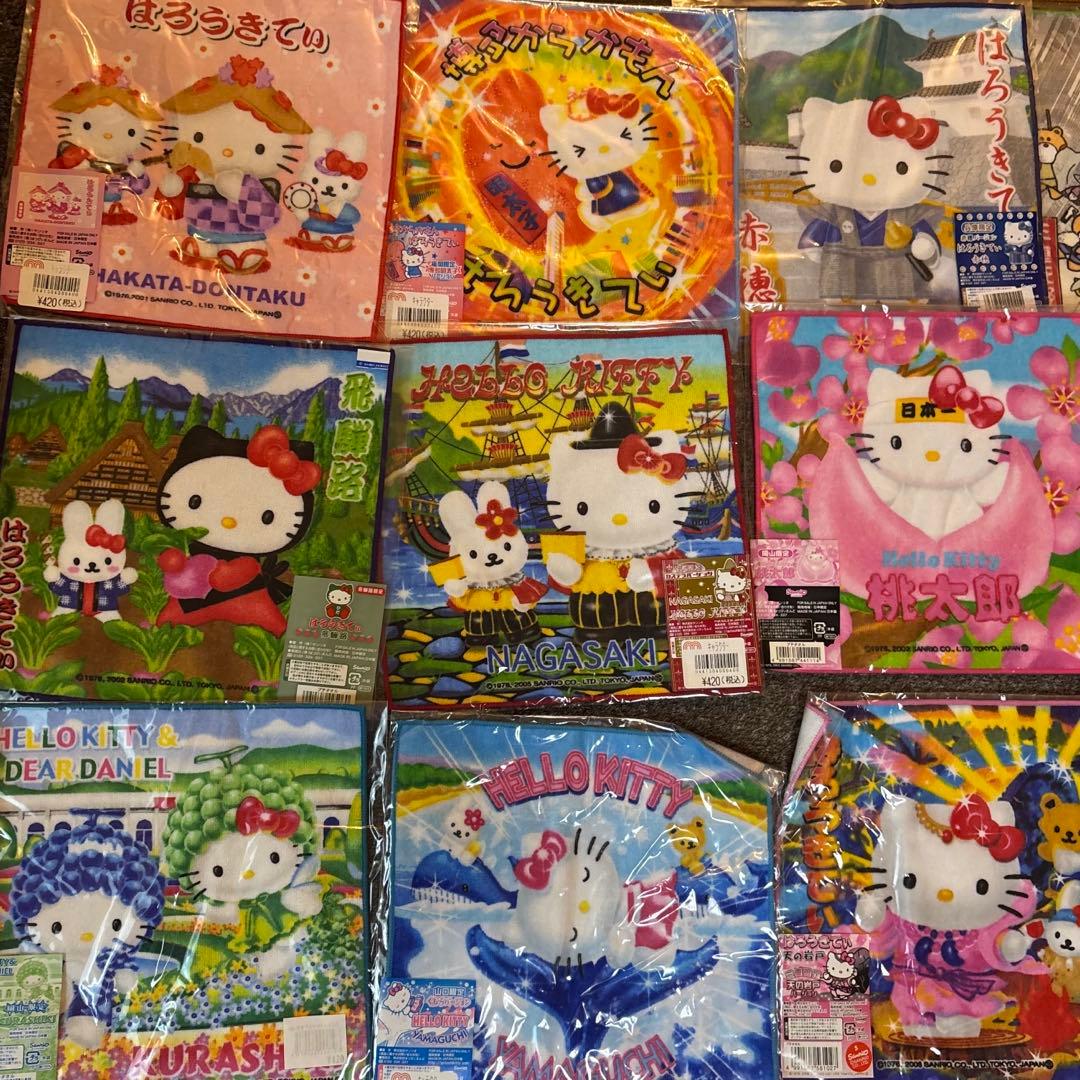 ご当地 ハローキティ プチタオル セット ハンカチ ミニタオル　25枚セット