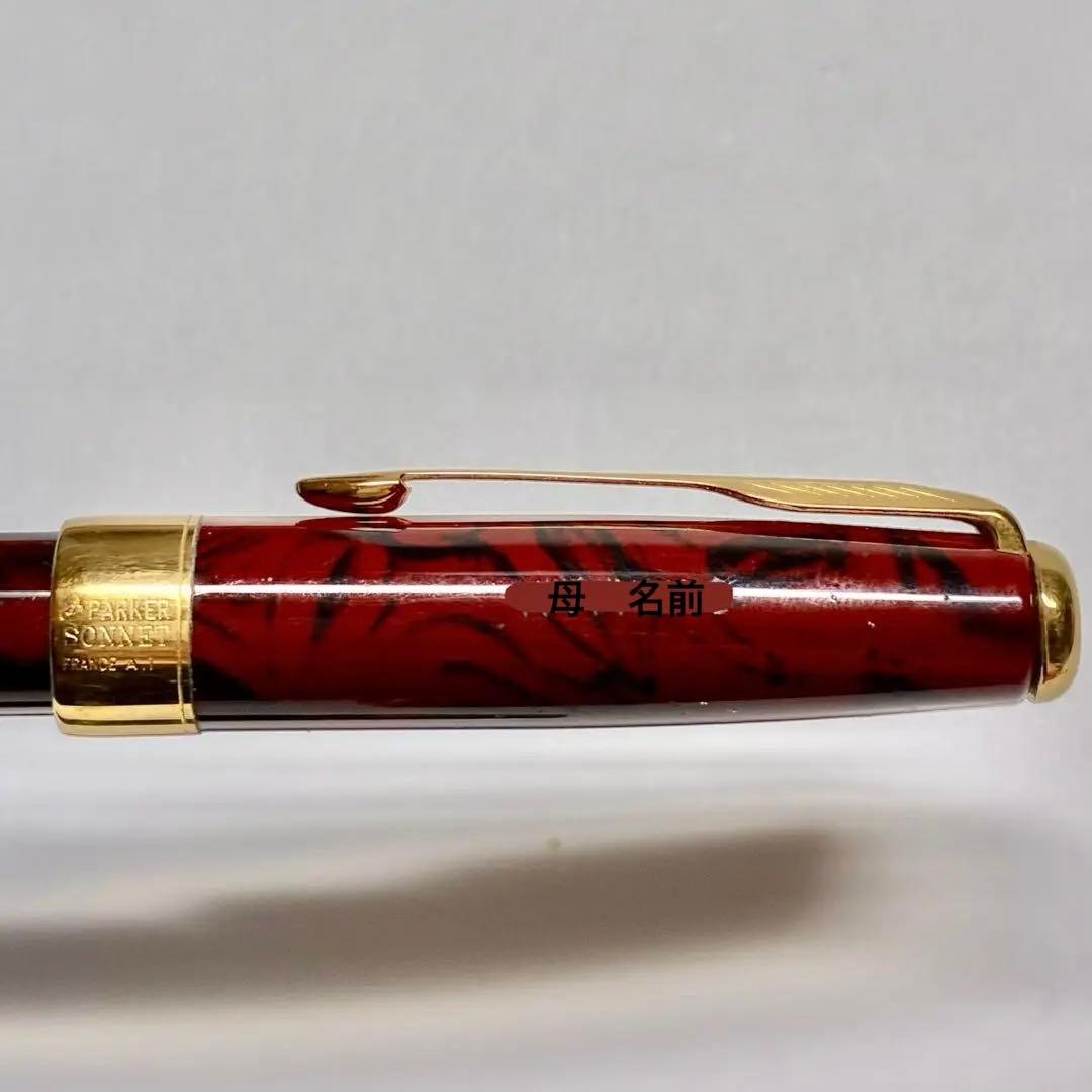 CARAN D’ACHE 赤万年筆 緑ボールペン 紅赤レザーケース