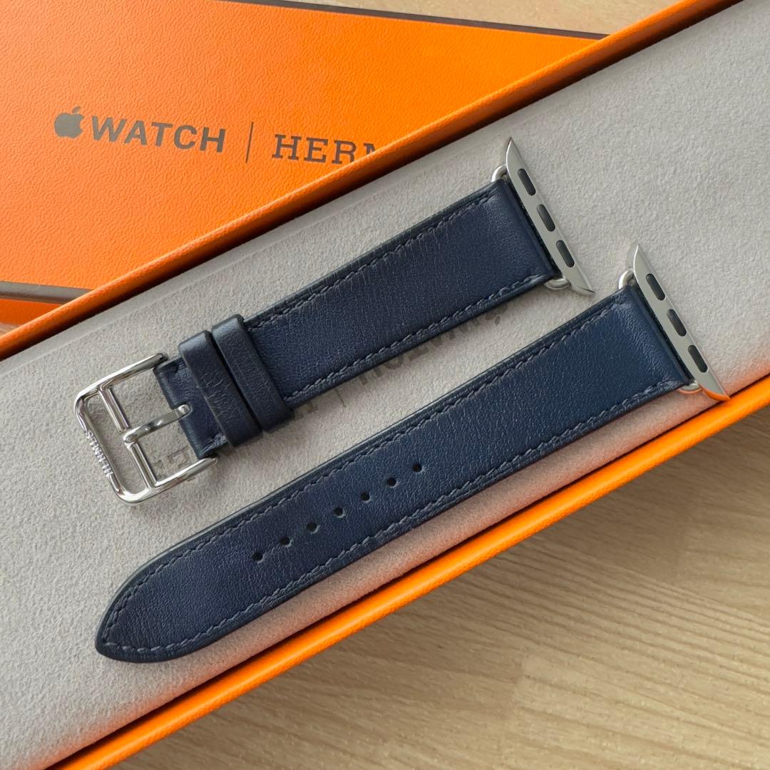 1831 Apple Watch エルメス　ネイビー　レザー　HERMES