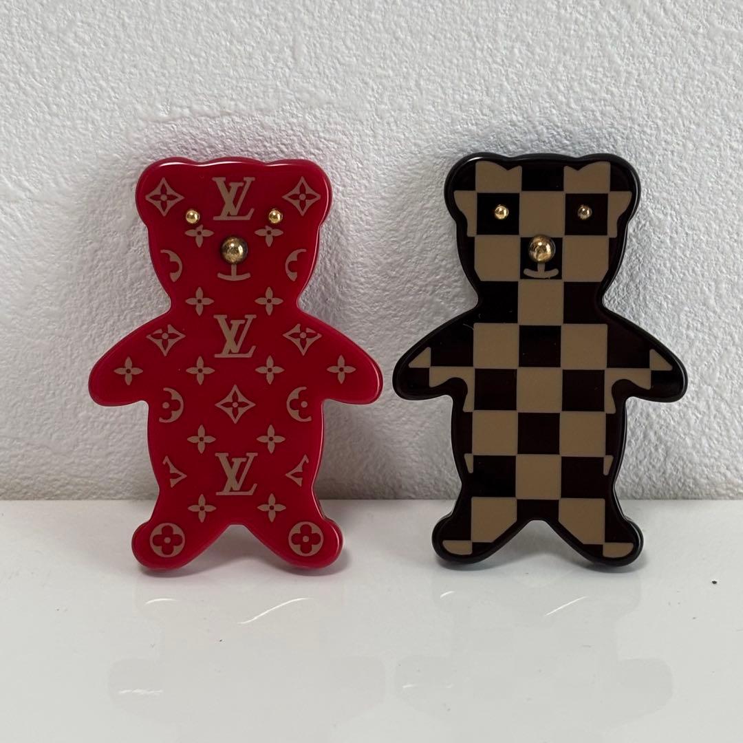 ルイ ヴィトン ブロッシュ ヌヌール テディベア ブローチ ペア 2個セット