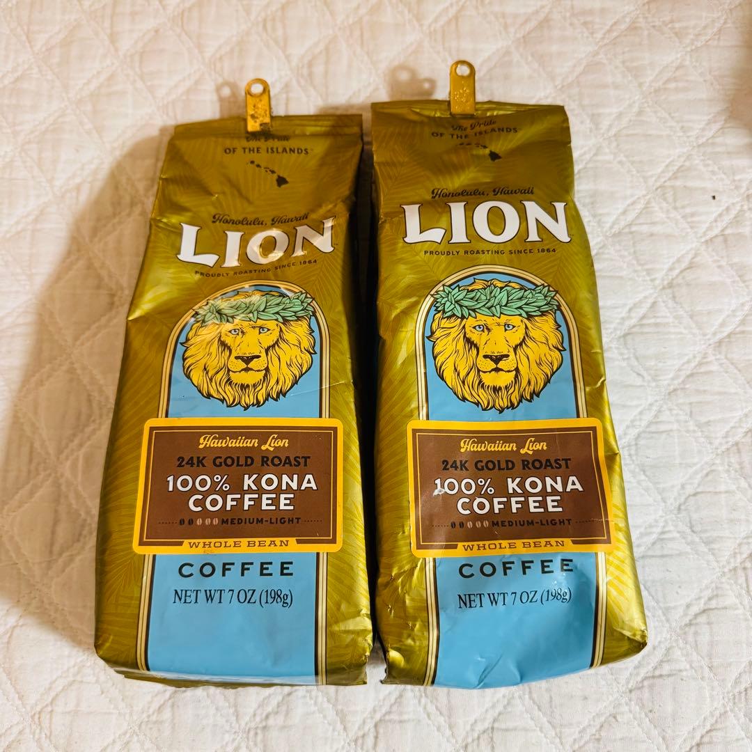 ライオンコーヒー　100% コナ 24k ゴールドロースト 198g 2個