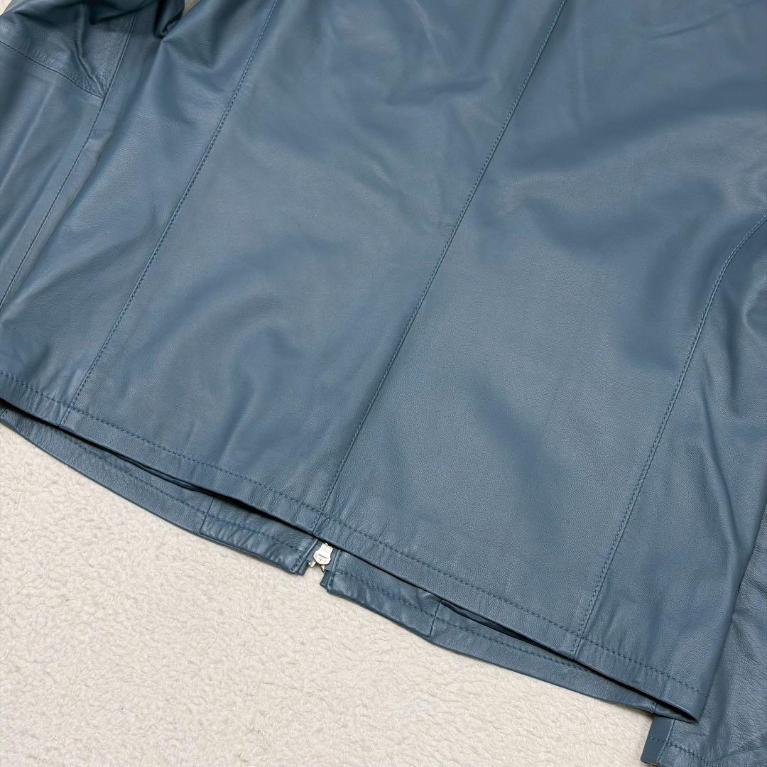 新品 2023年モデル JOSEPH ライダースジャケット ラムレザー ブルー