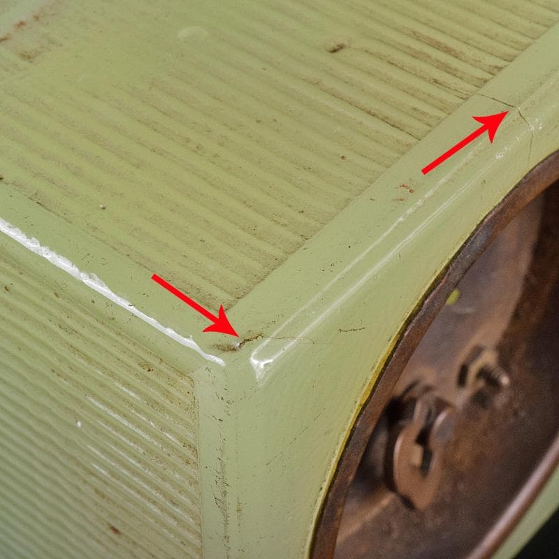 アンティーク　精工舎　ウランガラス　手巻き置時計　ジャンク品　V　R7735