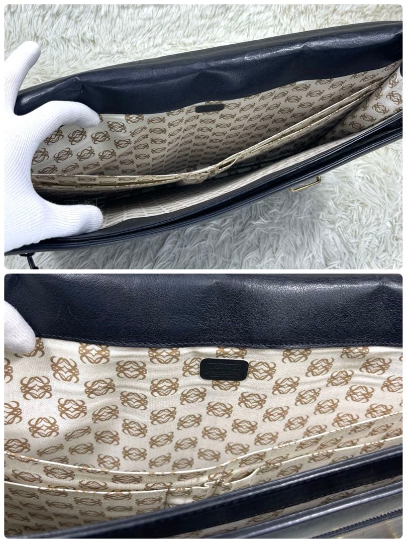 LOEWE ロエベ　ビジネスバッグ　アナグラム　ロゴ押し　レザー　2way