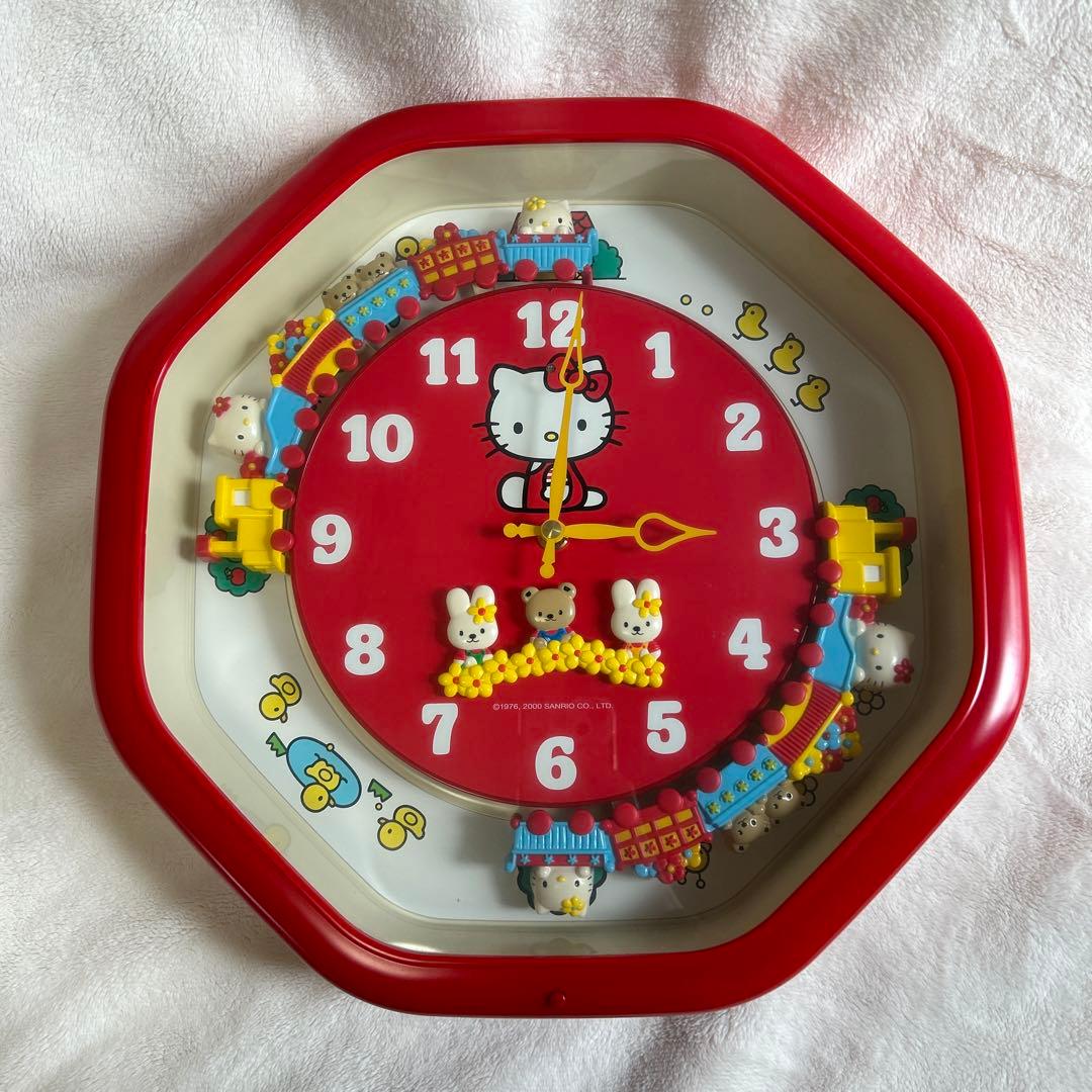 希少⭐️ハローキティ 汽車カラクリ壁掛け時計