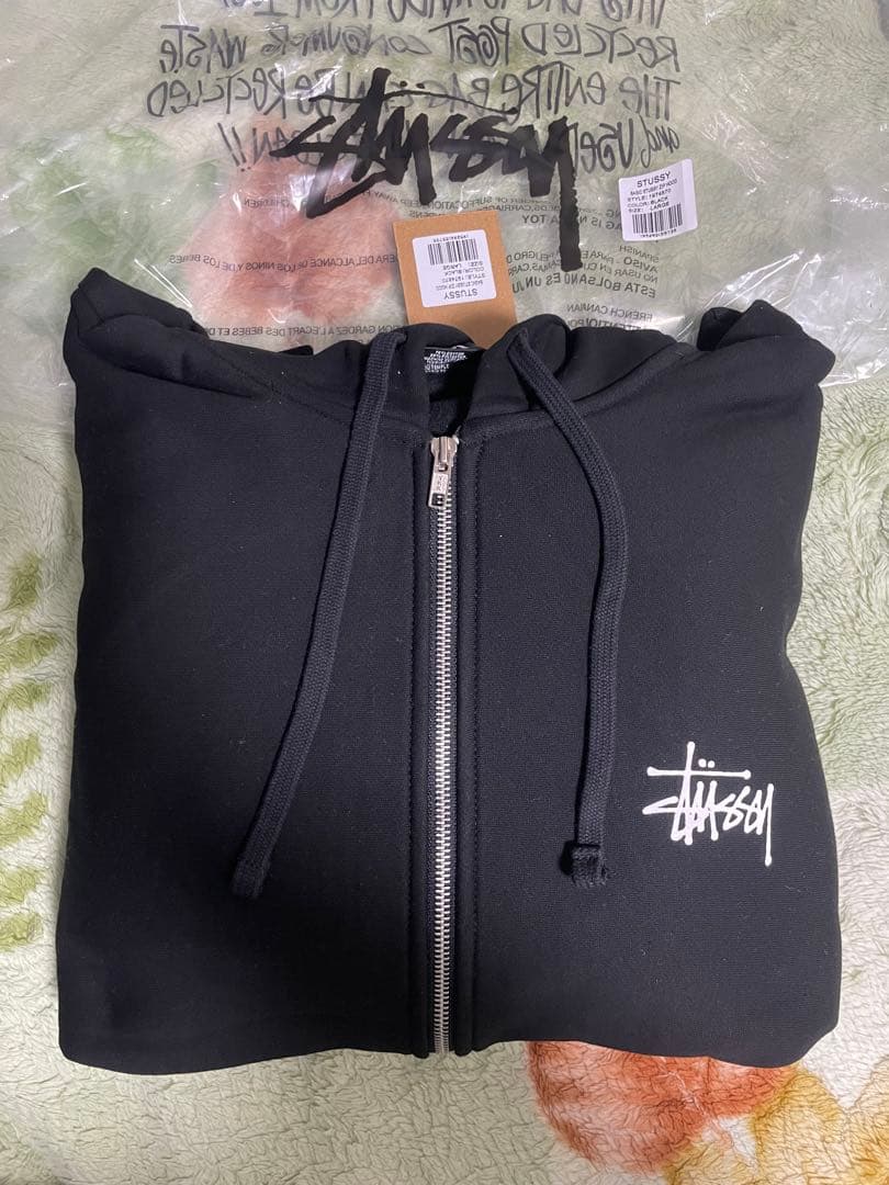 【正規品】ステューシー Lサイズ BASIC STUSSY ジップパーカー