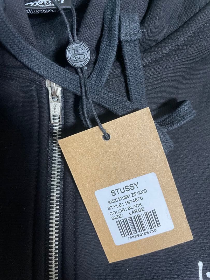 【正規品】ステューシー Lサイズ BASIC STUSSY ジップパーカー