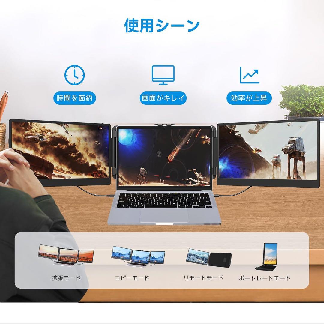 14インチ FHD トリプルモニター ディスプレイ