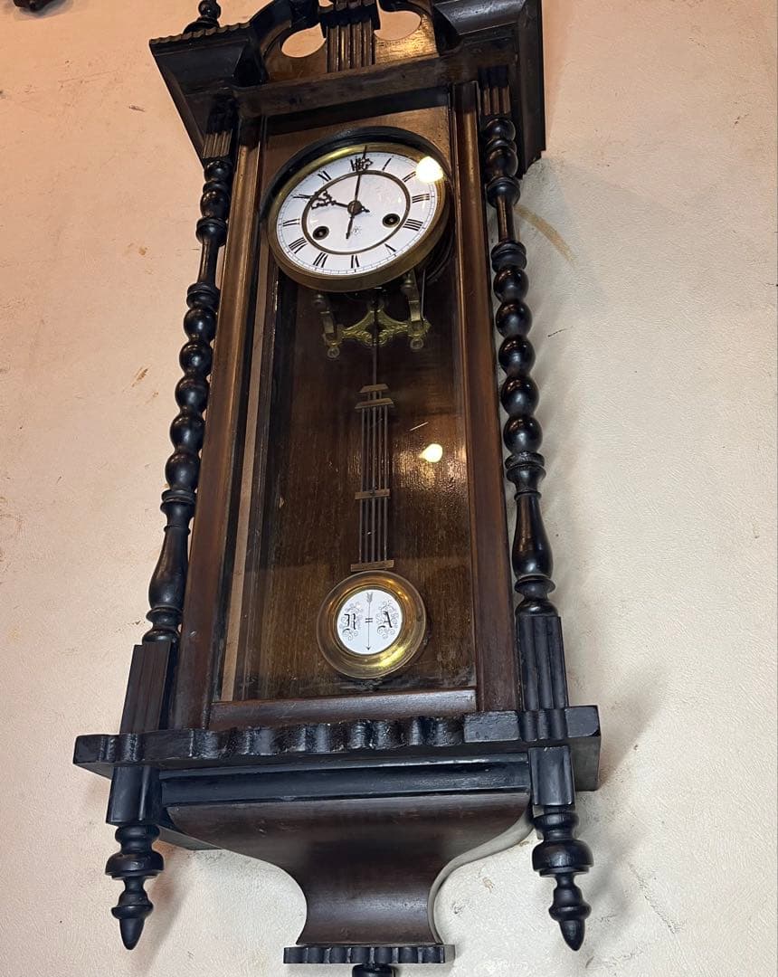 ユンハンス　繊細装飾型　柱時計　古時計　振り子　レトロ　アンティーク時計　精工舎