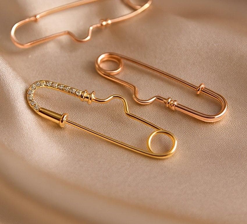 K18YG WG PG ブローチ 安全ピン チャーム留め ピアス 繋ぎ 18K