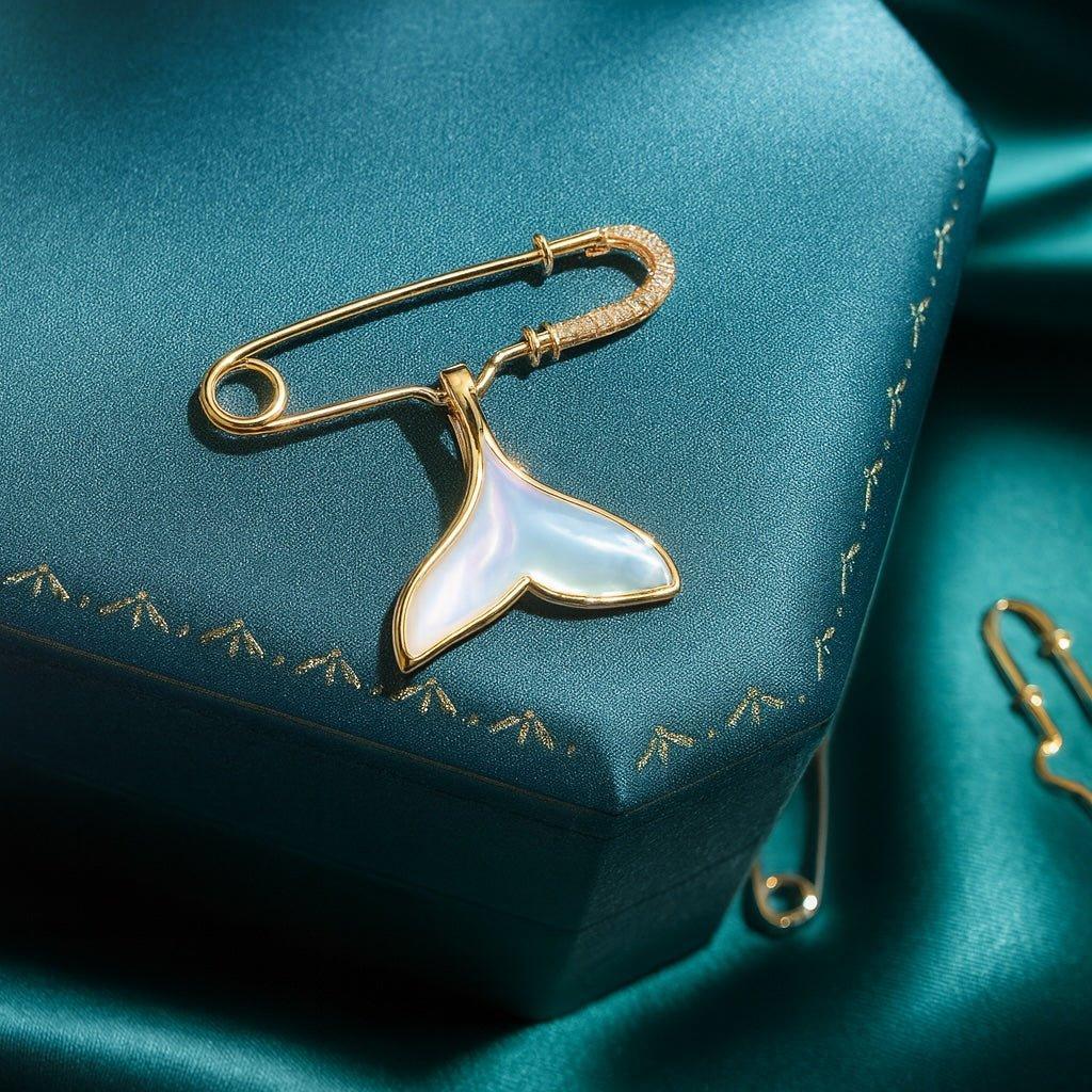 K18YG WG PG ブローチ 安全ピン チャーム留め ピアス 繋ぎ 18K