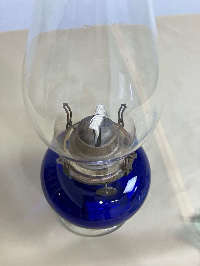 北一硝子　灯油ランプ　オイルランプ インテリア照明　フリルガラス