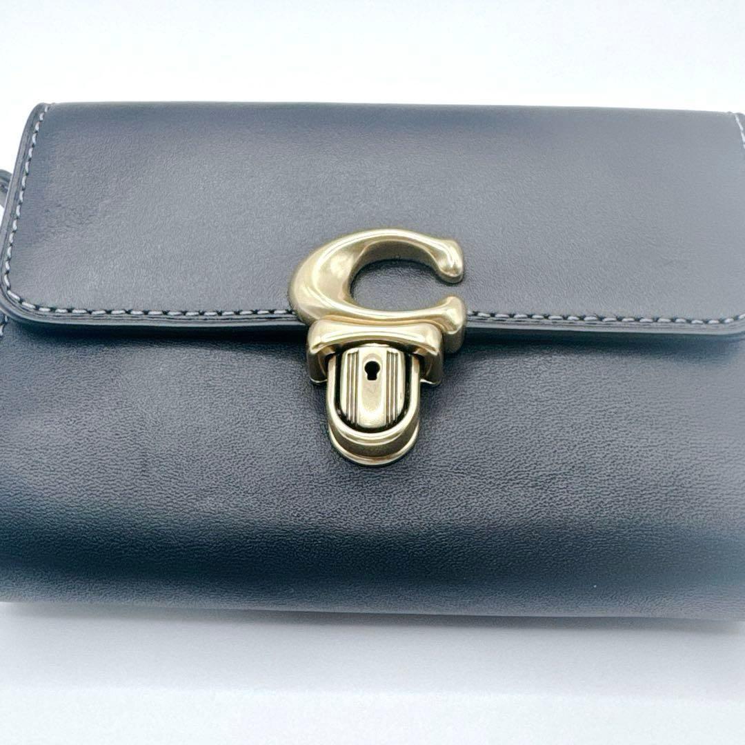 【極美品】 コーチ COACH レディース 2つ折り財布 保存分付き ブラック