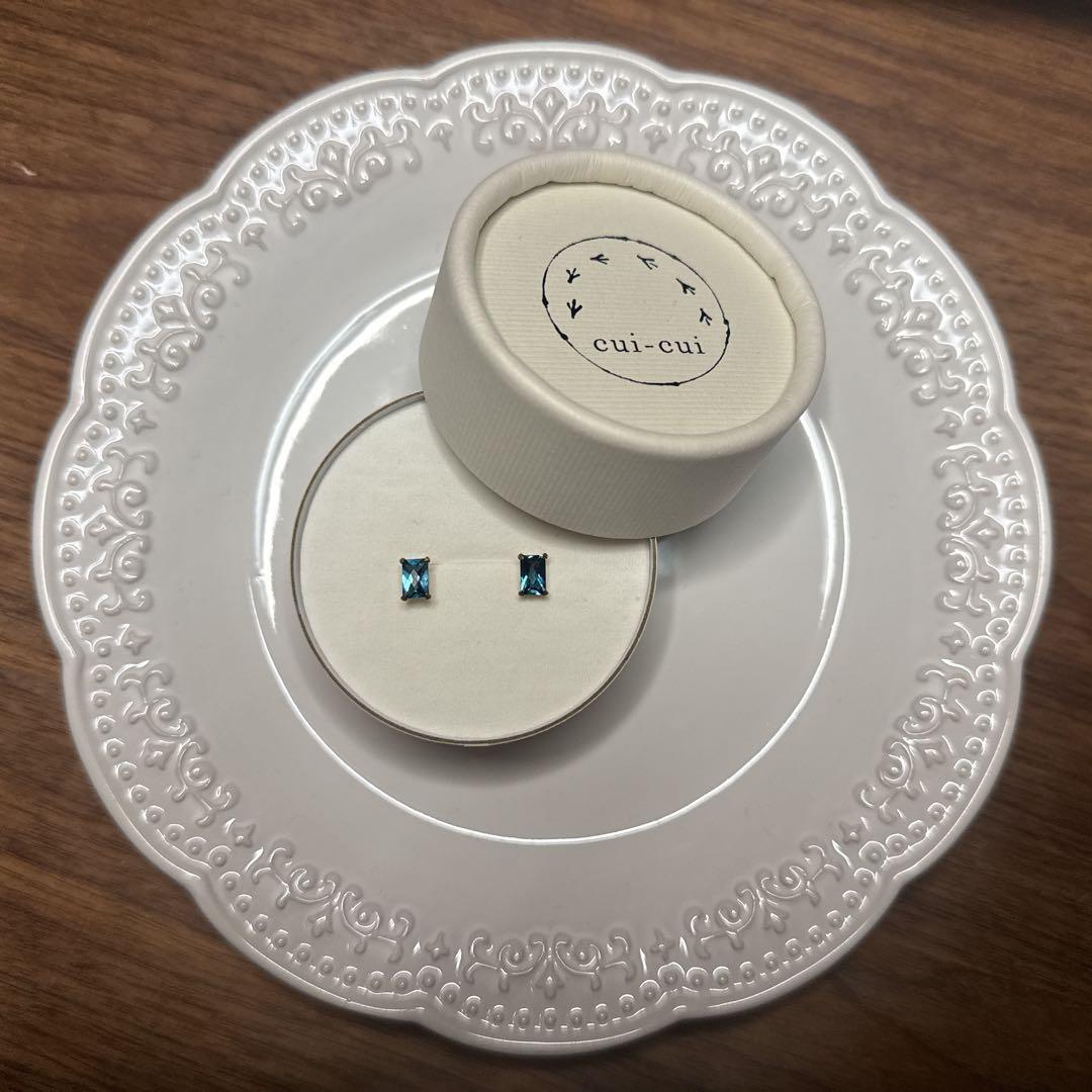 cui-cui ロンドンブルートパーズ K10YGピアス