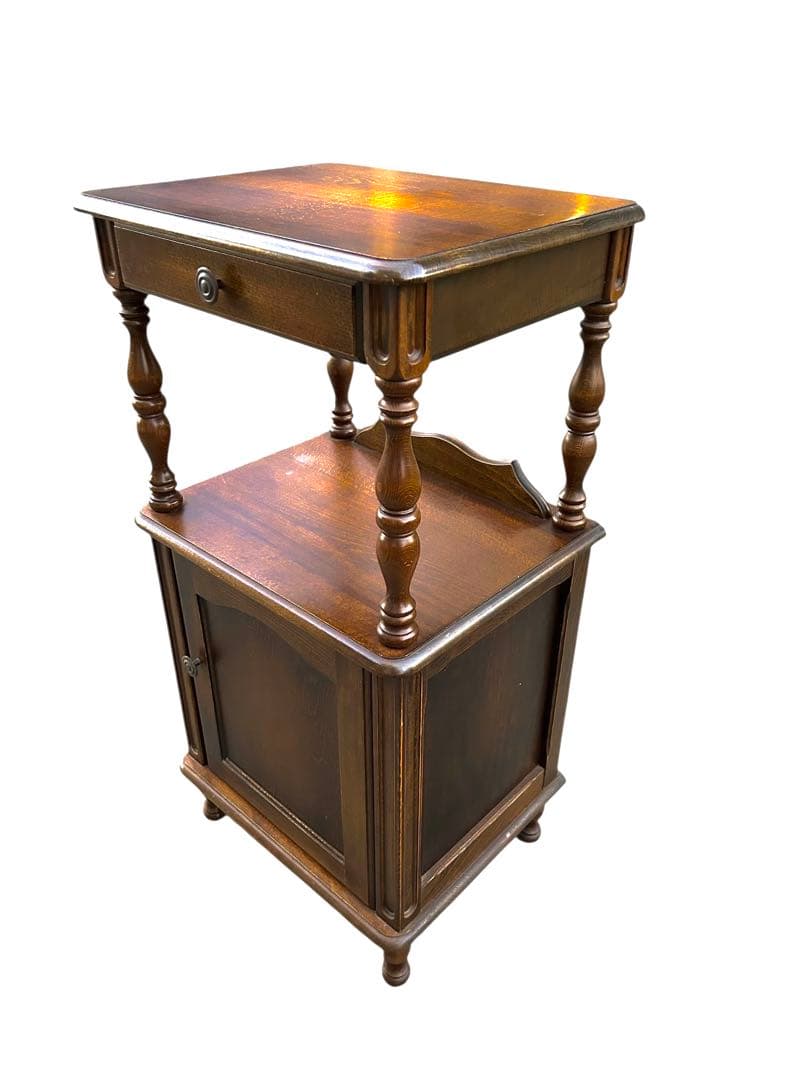 昭和レトロ 木製コンソールテーブル コールキャビネット 電話台 花台