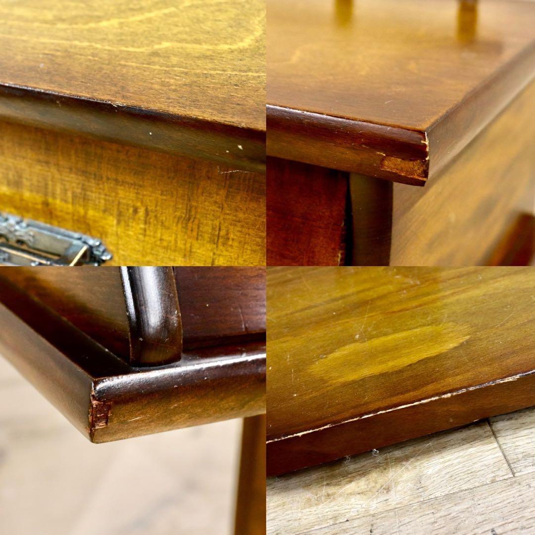 GMIS118A○曙工芸製作所 電話台 飾り台 レトロ 花台 収納 木製 ア