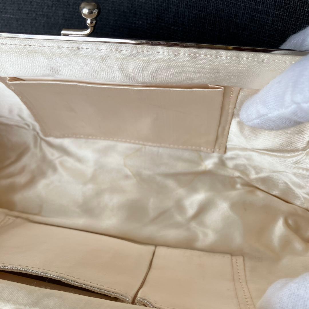 【美品】ヴィンテージ WAKO 銀座和光 高級ビーズ パーティーバッグ シルバー