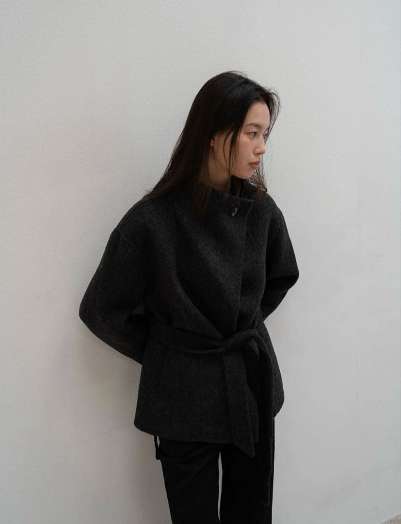 ジャケット・アウター OHOTORO Ecru Half Coat charcoal