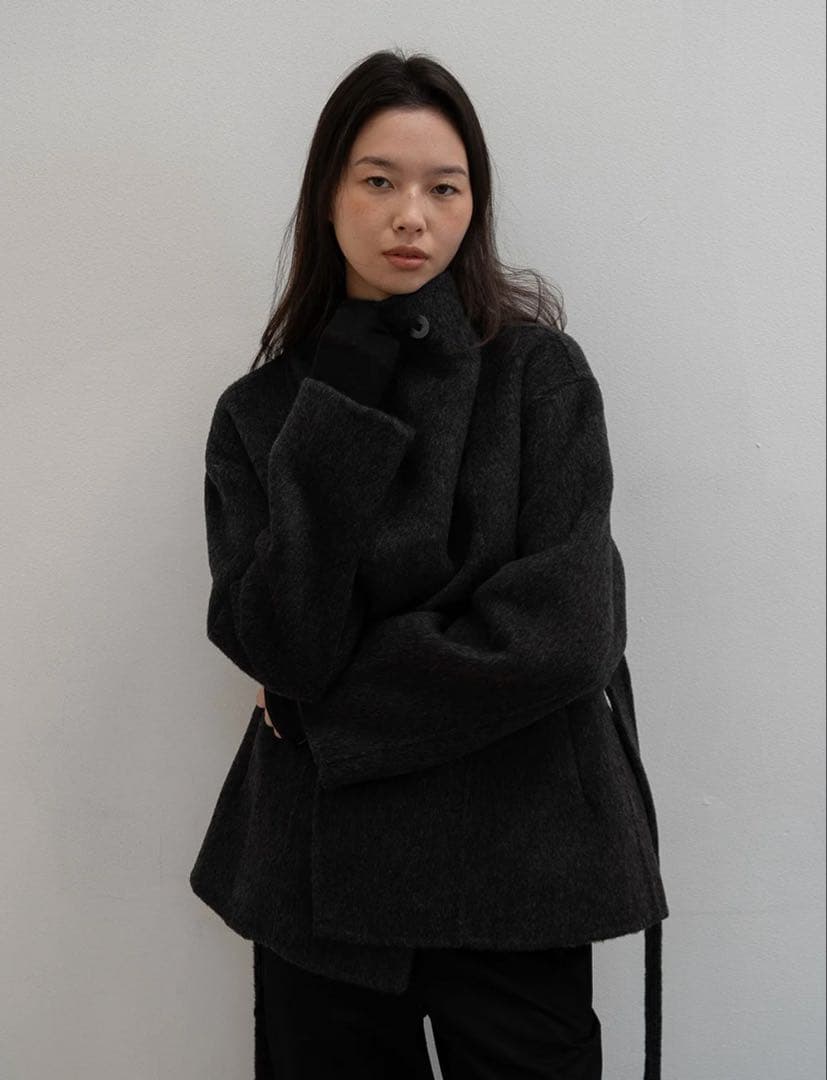 ジャケット・アウター OHOTORO Ecru Half Coat charcoal