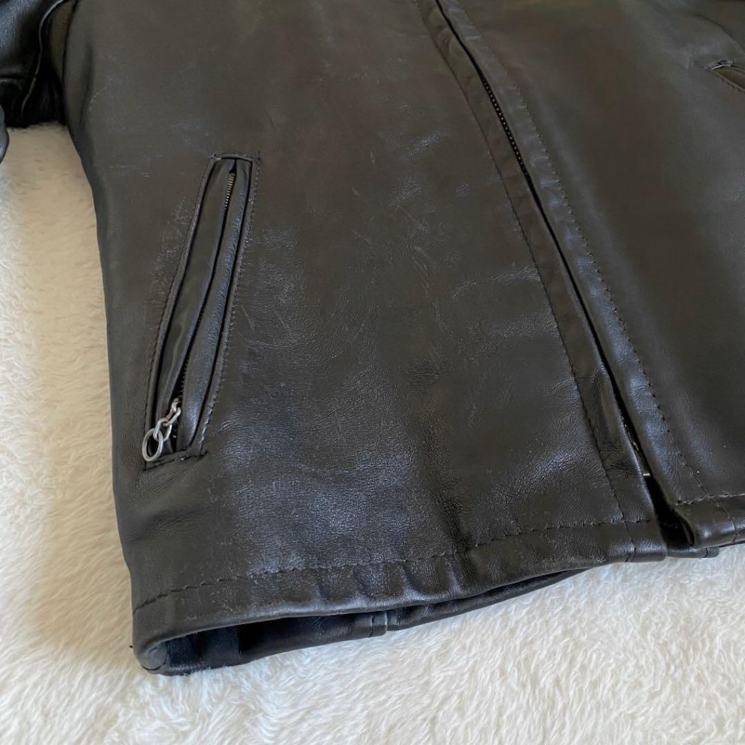 schott ライナー付き　ライダースジャケット　レザー　黒　36 USA製