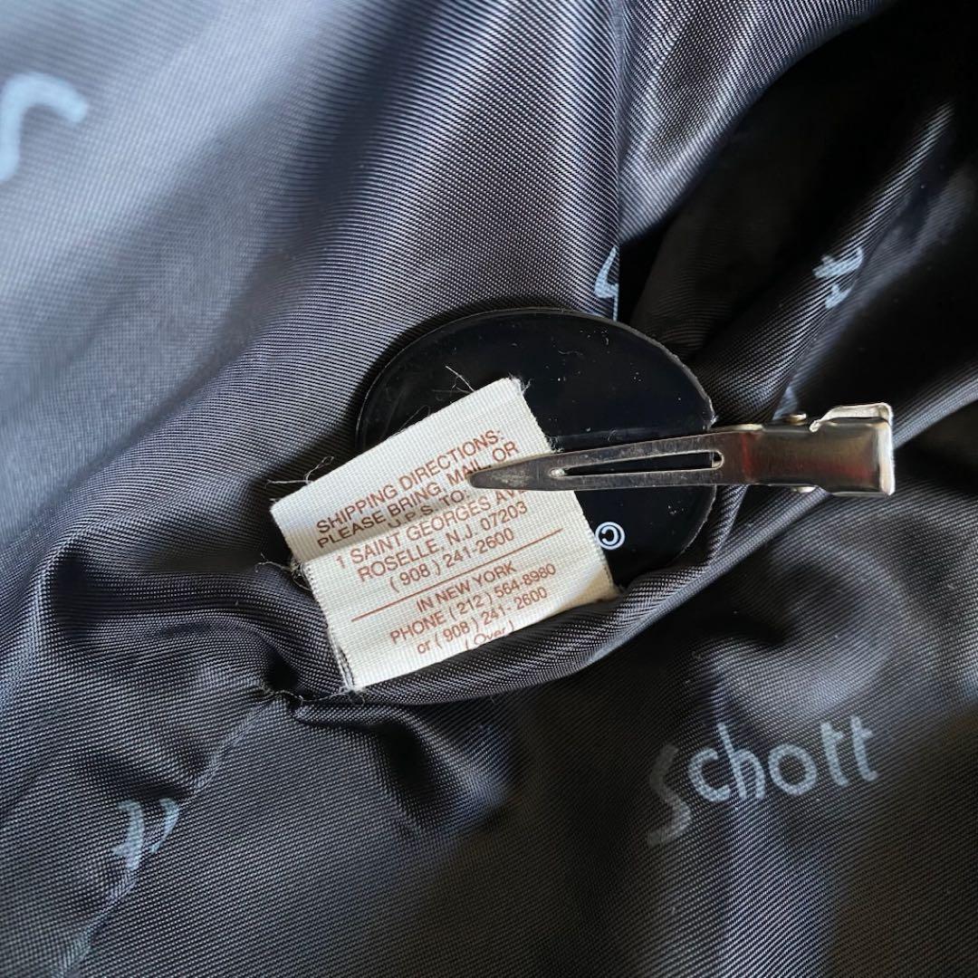 schott ライナー付き　ライダースジャケット　レザー　黒　36 USA製