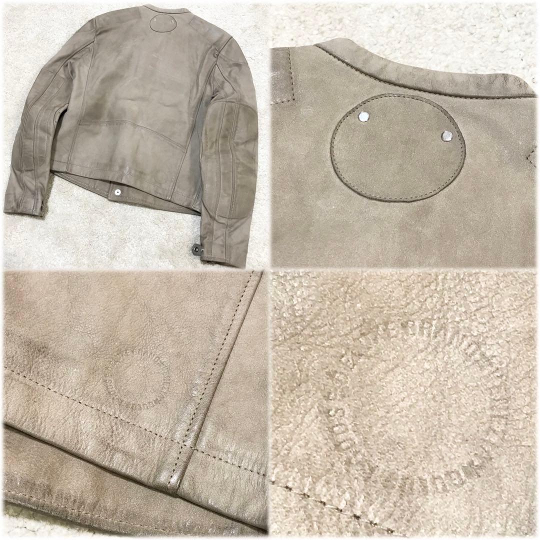 golden ♫ シングルライダースジャケット xxs グレージュ