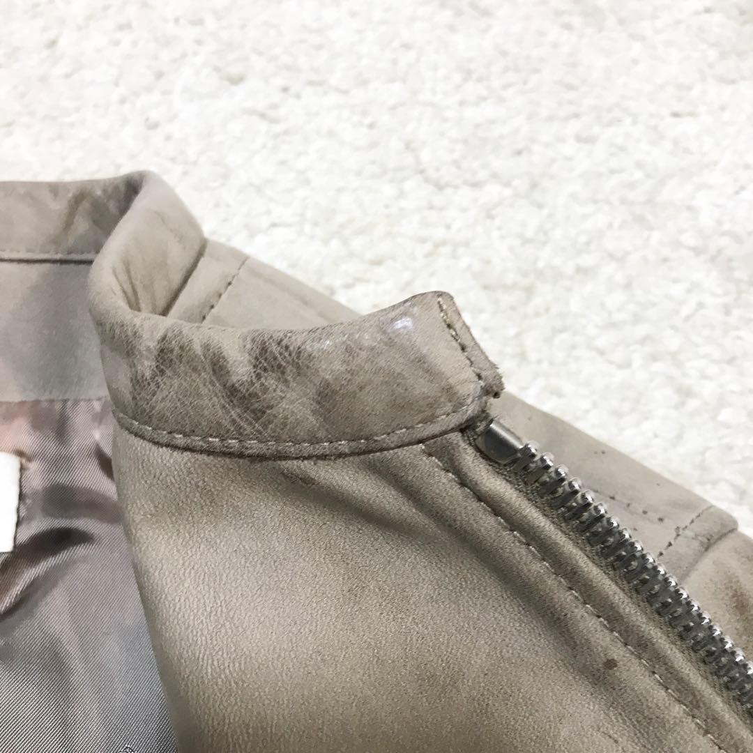 golden ♫ シングルライダースジャケット xxs グレージュ