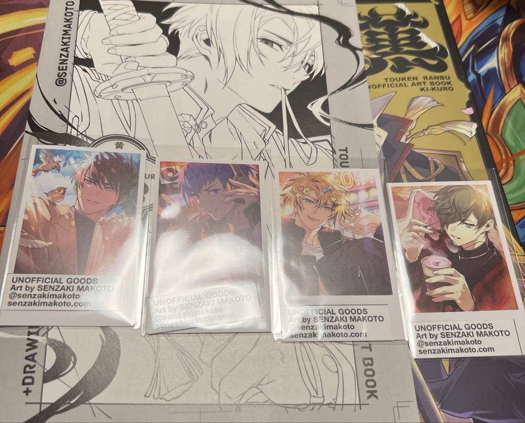 コミケ　C107 先崎真琴　黄黒　刀剣乱舞　イラスト本　チェキ4種　コンプセット